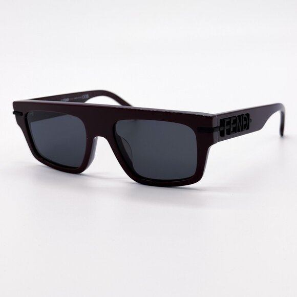 NEW FENDI FE40091U 69A BORDEAUX GREY SQUARE MEN SUNGLASSES FENDI - Picture 1 of 10
